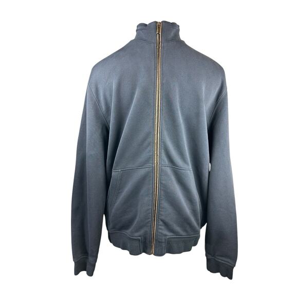 Ermenegildo Zegna Full Zip Up Suede Trim Sweatshirt Navy Sweater Jacket Men's XL - Picture 11 of 16